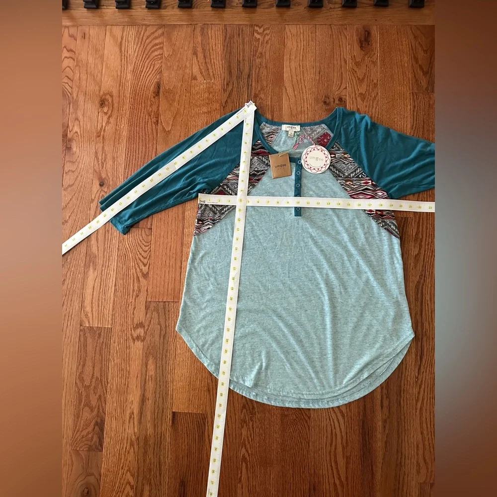 NWT Umgee USA Women's Long Sleeve Blouse Shirt Boho, Sz M - Picture 9 of 10